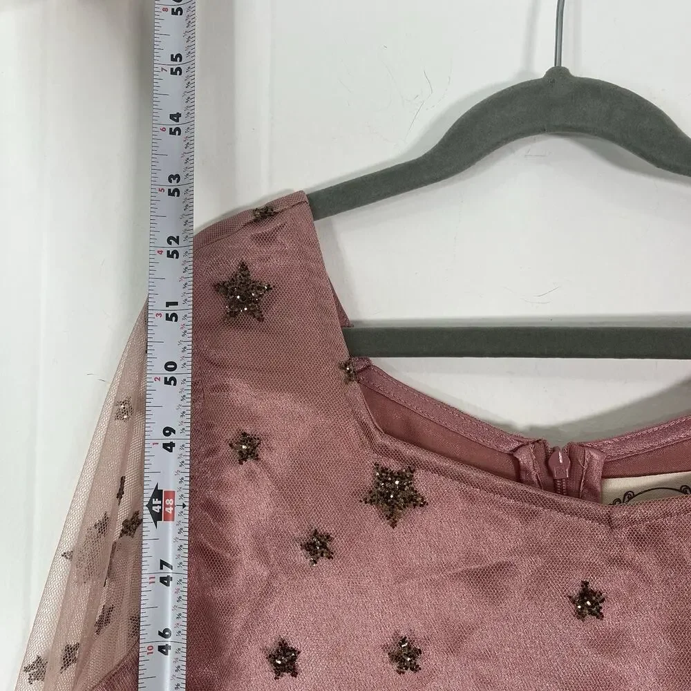 Joyfolie Mia Joy Layla Dress Girls 14 Rose Petal Pink Gold Sequin Stars NWT